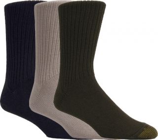 Mens Gold Toe Cotton Fluffies 633S (12 Pairs)   Multi Pack (Olive/Khaki/Brown)