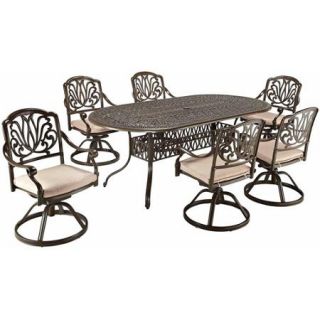 Home Styles Floral Blossom Taupe Dining Set, 7pc