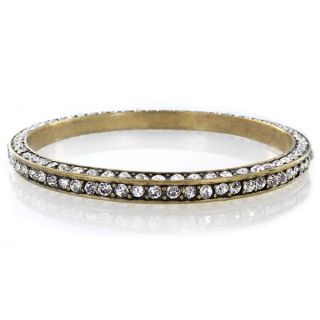 West Coast Jewelry Goldtone Oxidized Crystal Bangle Bracelet