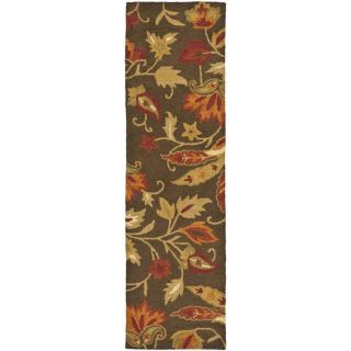 Safavieh Blossom Brown and Multicolor Rectangular Indoor Hand Hooked Runner (Common 2 x 12; Actual 27 in W x 132 in L x 0.67 ft Dia)