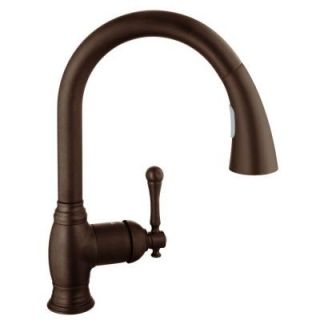 GROHE Bridgeford Single Handle Pull Down Sprayer Kitchen Faucet with Dual Spray in Oil Rubbed Bronze 33870ZB1
