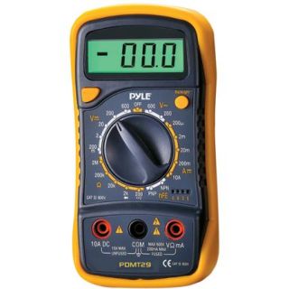 Pyle PDMT29 Digital LCD Multimeter, AC, DC, Volt, Current, Resistance and Range with Rubber Case and Stand