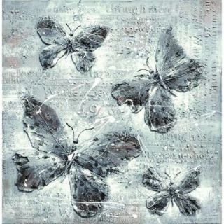 Yosemite Home Decor 40 in. x 40 in. "Butterfly Impressions" Hand Painted Contemporary Artwork DCA1150B