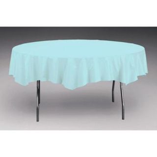 Touch Of Color Octy Round Round Plastic Table Cover Pastel Blue