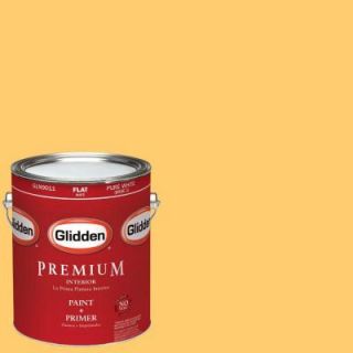 Glidden Premium 1 gal. #HDGY01 Sun Rays Flat Latex Interior Paint with Primer HDGY01P 01F
