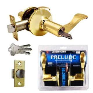 Constructor Polished Brass Prelude Entry Door Lever Lock Set CON PRE PB ET