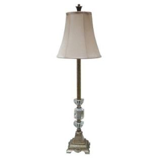 Fangio Lighting #6179 31 in. Antique Silver Resin and Crystal Buffet Lamp DISCONTINUED 6179