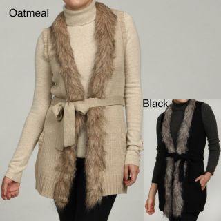 RXB Womens Faux Fur Trim Vest Sweater   Shopping   Top