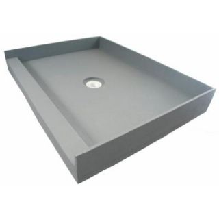 Fin Pan PreFormed 36 in. x 42 in. Single Threshold Shower Base in Gray with Center Drain PF 113