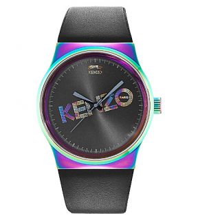 KENZO   9600322 Unisex stainless steel and leather tiger watch