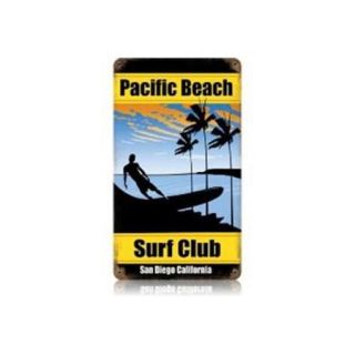 Past Time Signs V052 Pacific Beach Surf Sports and Recreation Vintage Metal Sign, 8 W X 14 H inch