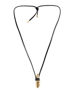 Michael Kors  Leather Nugget Pendant Necklace, Golden