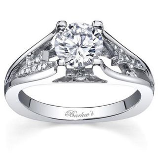 Barkevs Designer 14k White Gold Diamond Engagement Ring (F G, SI1 SI2