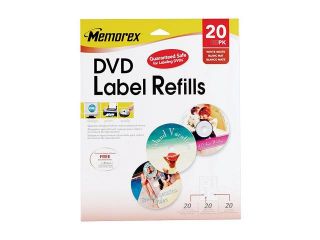 Memorex 00715 20 pack White Matte DVD Labels