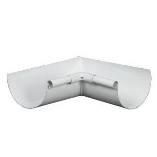 Amerimax Home Products 6 in. Half Round White Aluminum High Gloss 80 Degree Inside Miter Box LISHG6