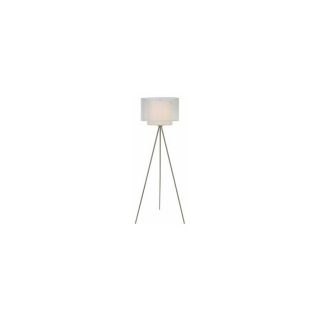Trend Lighting 61 in Brushed Nickel Shaded Floor Lamp Indoor Floor Lamp with Fabric Shade