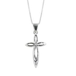 Sunstone Sterling Silver Marquise Cross Necklace   Shopping
