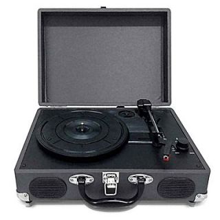 Pyleaudio PVTT2U Retro Belt Drive Turntable W/USB to PC Connection, Rechargeable Battery, Black