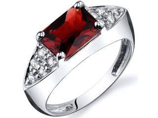 Sleek Sophistication 1.75 carats Garnet CZ Diamond Ring in Sterling Silver Size  8, Available in Sizes 5 thru 9