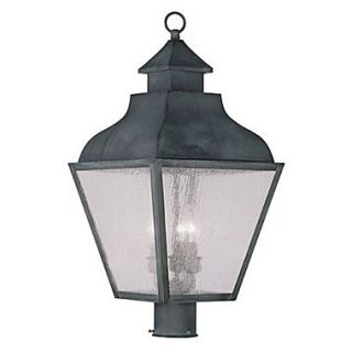 Livex Lighting Vernon 3 Light Outdoor Post Lantern; Charcoal