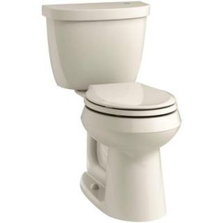 KOHLER Cimarron Touchless Comfort Height 2 piece 1.28 GPF Round Toilet with AquaPiston Flushing Technology in Almond K 6419 47