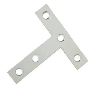 Everbilt 3 in. x 3 in. Zinc Plated T Plate (2 Pack) 15169