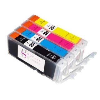 Sophia Global Compatible Canon CLI 251 Black, Cyan, Magenta,Yellow Ink Cartridges (Pack of 4)