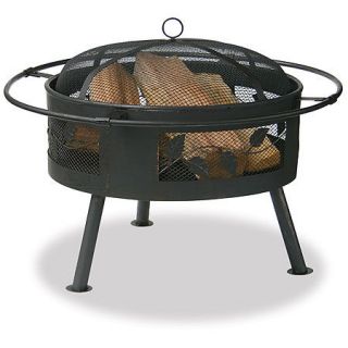 UniFlame 30 Aged Bronze Outdoor Firebowl With Leaf Design 433054