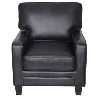 Serta Santa Rosa Collection Bonded Leather Accent Chair in Black/Espresso CR44106
