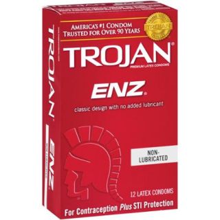 Trojan ENZ Non Lubricated Latex Condoms, 12 count