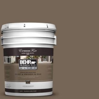BEHR Premium Plus Ultra 5 gal. #N220 6 Landmark Brown Flat Exterior Paint 485305