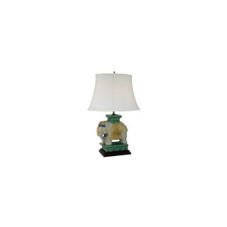 Oriental Furniture 22 in 3 Way Switch Indoor Table Lamp with Fabric Shade