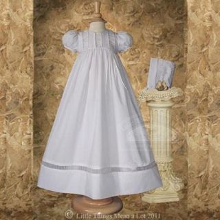 Baby Girls Size 6 12M White Organza Ruched Christening Baptism Gown