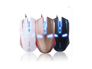 New Arrival USB 6D Wired Optical Iron Man Gaming Mouse For Computer PC Laptop