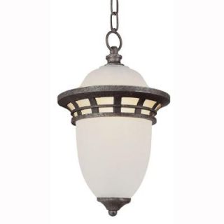 Bel Air Lighting Imperial 1 Light Outdoor Hanging Antique Pewter Lantern with Frosted Glass 5113 AP