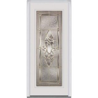 Milliken Millwork 32 in. x 80 in. Heirloom Master Decorative Glass Full Lite Primed White Majestic Steel Prehung Front Door Z001391R
