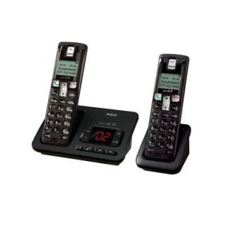 RCA DECT 6.0 Cordless Digital Phone with 2 Handsets and ITAD RCA 2102 2BKGA