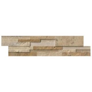 MS International Casa Blend 3D Multi Finish Ledger Panel 6 in. x 24 in. Natural Quartzite Wall Tile (10 cases / 80 sq. ft. / pallet) TCASBLE624 3DHS