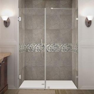 Aston Nautis 58 in. x 72 in. Frameless Hinged Shower Door in Stainless Steel with Clear Glass SDR985 SS 58 10