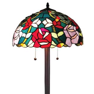 Amora Lighting Tiffany Style Roses Design Floor Lamp