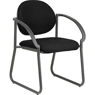 Office Star WorkSmart™ Fabric Deluxe Sled Base Arm Chair, Black