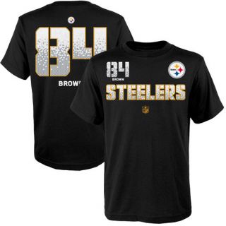 No. 84 Antonio Brown Pittsburgh Steelers Youth Black Co Vert Ops Name & Number Short Sleeve T Shirt