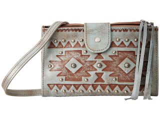 American West Chippewa Fold Over Wallet/Crossbody Light Turquoise