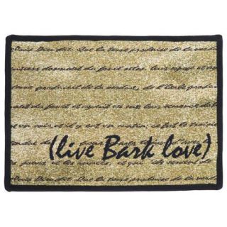 Park B Smith Ltd PB Paws & Co. Gold / Black Live Bark Love Tapestry Indoor/Outdoor Area Rug