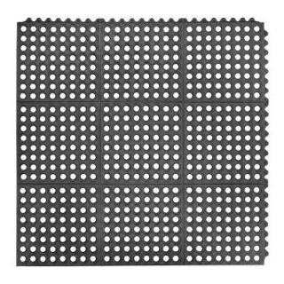 NoTrax Cushion Ease Black 3 ft. x 3 ft. SBR Rubber Anti Fatigue/Safety Mat 550