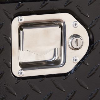 Locking Aluminum Trailer Tongue Box — Short Style, 34in. x 19in. x 18in. x 16in., Gloss Black  Trailer Tongue Boxes