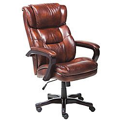 StyleWork by Thomasville Breverton Executive Bonded Leather Wood Chair SedonaEspresso