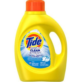 Tide Simply Clean & Fresh HE Liquid Laundry Detergent, Refreshing Breeze Scent, 64 loads, 100 oz