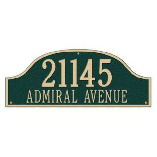 Whitehall Products Admiral Estate Arch Green/Gold Wall Two Line Address Plaque 1140GG