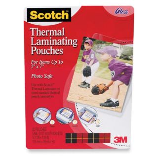 3M Scotch Photo Size Thermal Laminating Pouches, 20/Pack